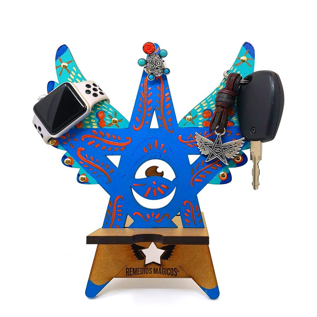 SOPORTE PINTADO A MANO REUTIL Y DECORATIVO - ESTRELLA CH