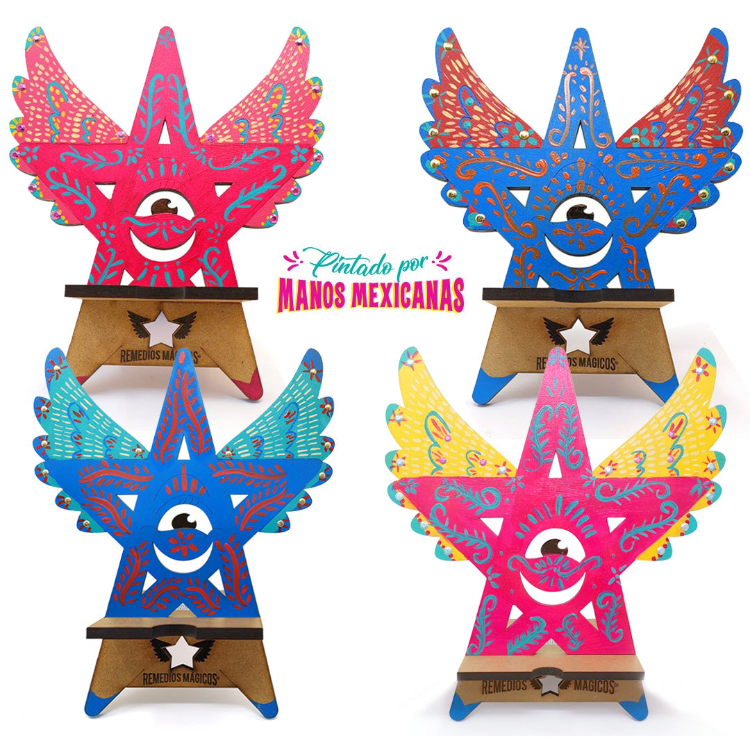 SOPORTE PINTADO A MANO REUTIL Y DECORATIVO - ESTRELLA CH