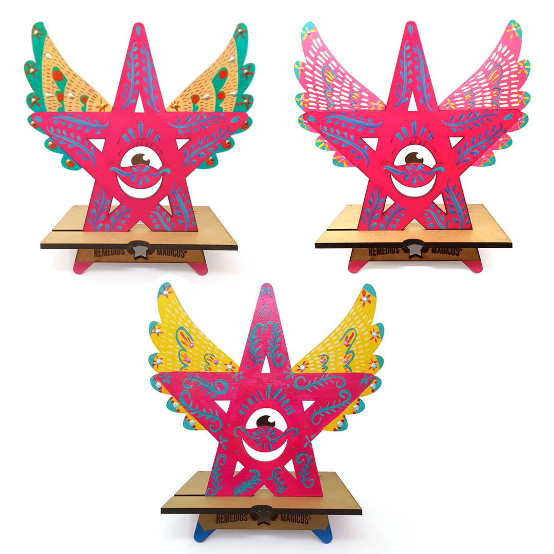 SOPORTE PINTADO A MANO REUTIL Y DECORATIVO - ESTRELLA GD