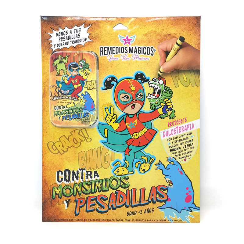 KIT DE DIBUJO Y DULCE TERAPIA CONTRA MONSTRUOS Y PESADILLAS