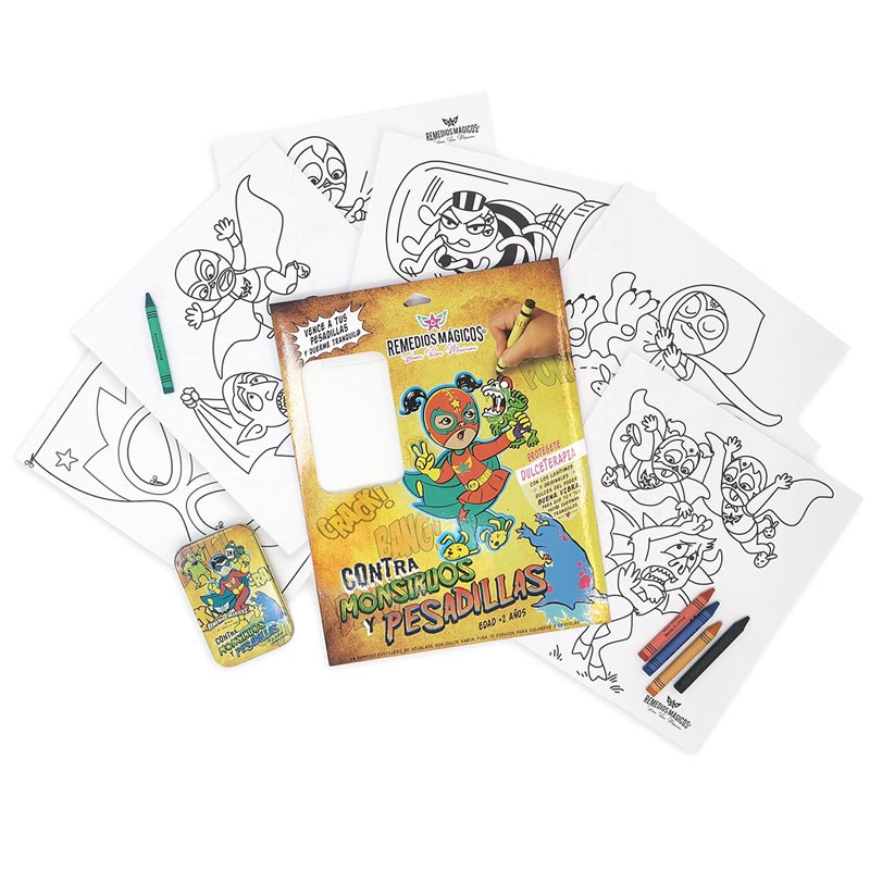 KIT DE DIBUJO Y DULCE TERAPIA CONTRA MONSTRUOS Y PESADILLAS